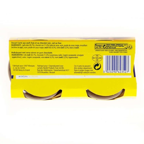 La Laitière Crème Dessert chocolat noir 4x100g