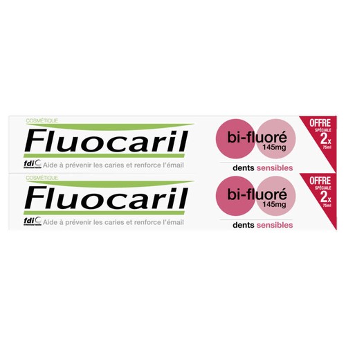 [Para] Fluocaril Dentifrice Dents Sensibles Bi-Fluoré 145mg Lot 2x75ml
