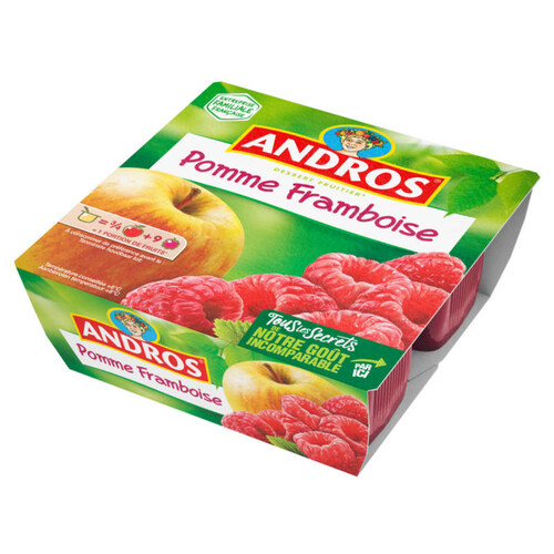 Andros Compote Pomme framboise 4x100g.