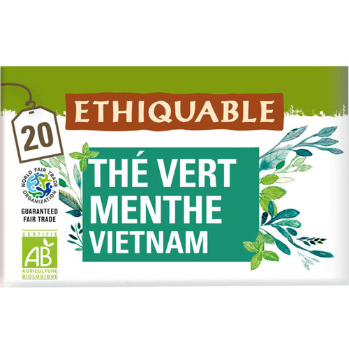 Ethiquable Thé Vert À La Menthe Vietnam Bio 36g