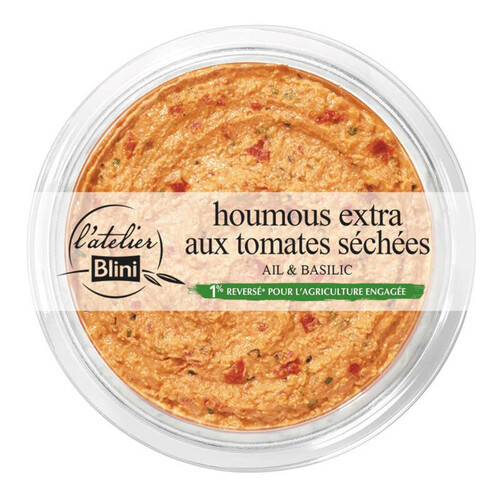 L'Atelier Blini Houmous Extra Au Tomates Séchées Ail & Basilic 175G