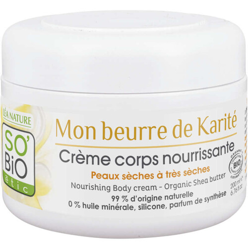 So Bio étic Crème corps nourrissante beurre de Karité 200ml