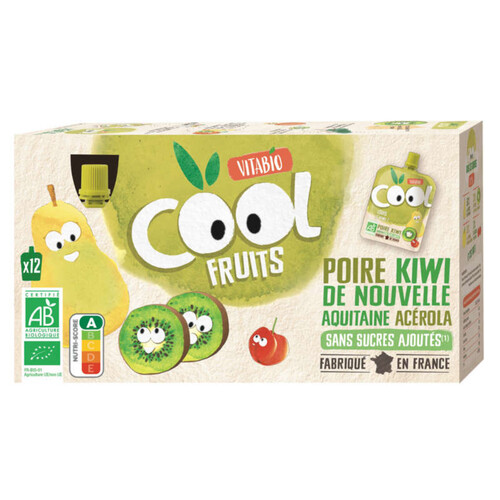 [Par Naturalia] Cool Fruits Compote Gourde Poire Kiwi Bio 12x90g