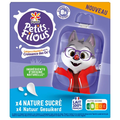 Petits Filous Yaourt Enfant Brassé Nature Sucré 4x85g