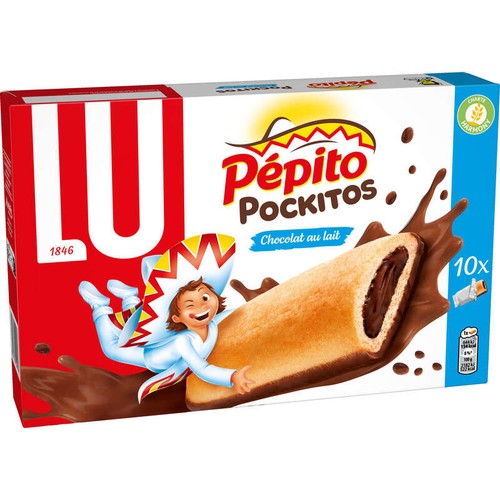 Lu Pepito Pockitos Barre fourrés au Chocolat au Lait 295g