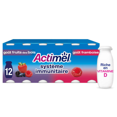 Actimel yaourt à boire fruits des bois framboise 12x100g