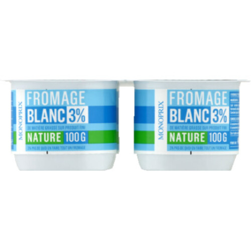 Monoprix Fromage blanc 3% nature 4x100g