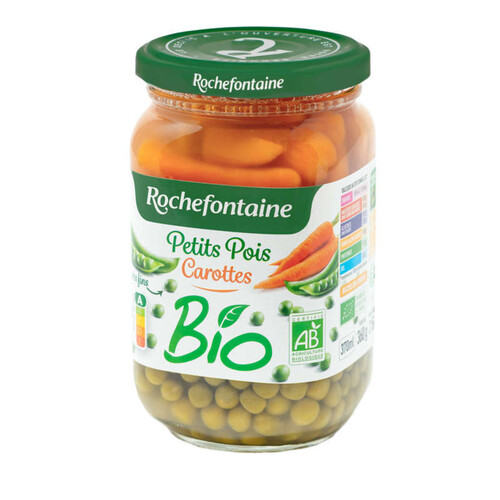 Rochefontaine Petits Pois Carottes Bio 360g