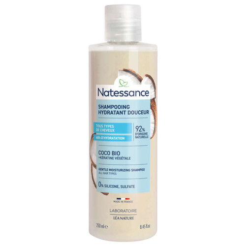 Natessance shampooing extra doux au coco et kératine végétale 250ml