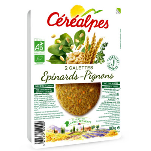 [Par Naturalia] Cerealpes Galettes Épinards & Pignons 2X90G Bio