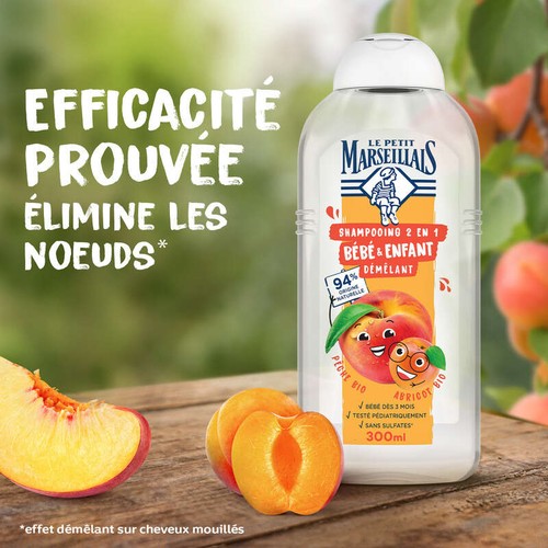 Le Petit Marseillais Shampooing Bébé Pêche et Abricot 300ml