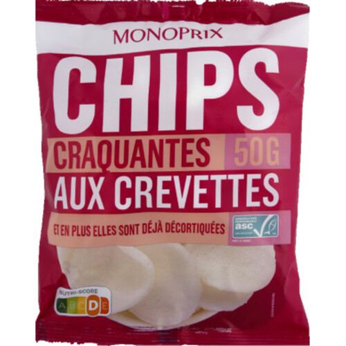 Monoprix Chips craquantes aux crevettes 50g