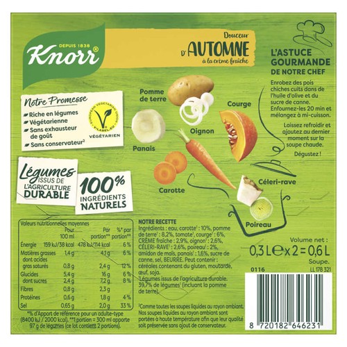 Knorr Soupe Douceur d’Automne à la Crème Fraîche 600ml