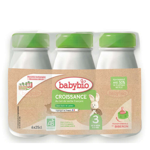 [Par Naturalia] Babybio Lait Croissance dès 10 mois Bio 6x25cl