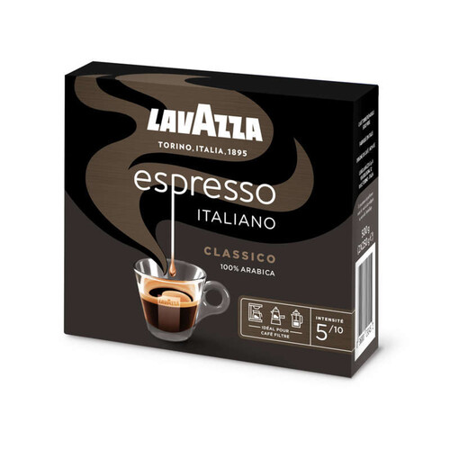 Lavazza Café Moulu L'Espresso Italiano 100% Arabica 2x250g