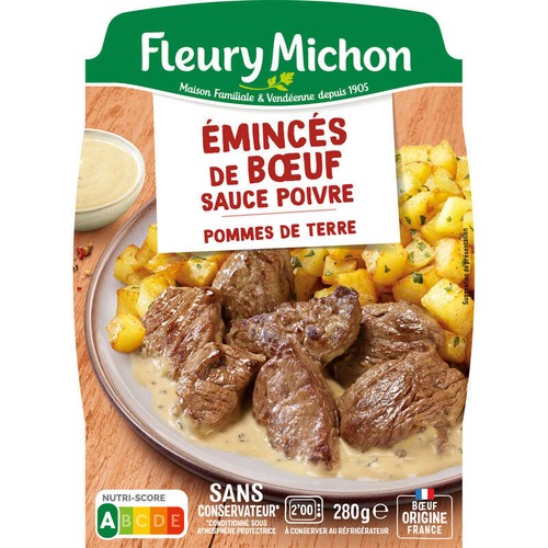 Fleury Michon Émincés de Bœuf Pommes de Terre Sauce Poivre 280g