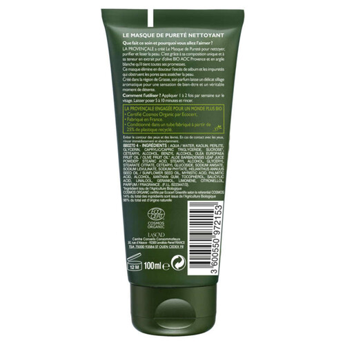 La Provencale Bio Masque de Pureté Nettoyant Argile 100ml