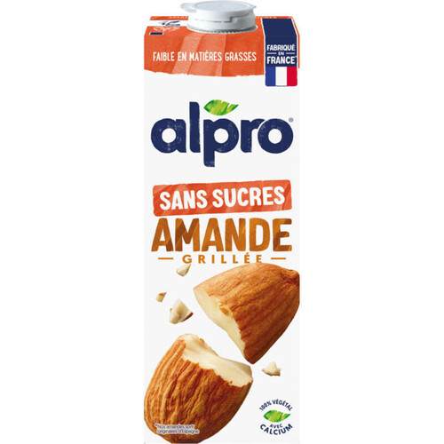 Alpro Boisson Végétale Lait D'Amande Grillée Sans Sucres 1L