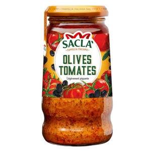 Sacla Sauce Olives Et Tomates, Légèrement Piquante 290G..