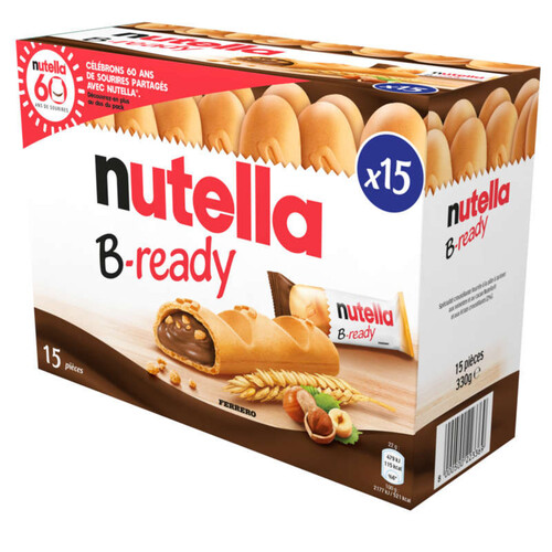 Nutella B-Ready Biscuits fourrés à la pâte à tartiner x 15 portions 