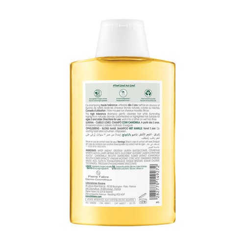 [Para] Klorane Shampoing Éclaircissant Reflets Blonds à la Camomille pour Cheveux Blonds à Châtains 200ml