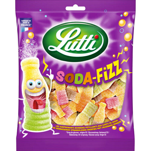 Lutti Soda-Fizz Bonbons pétillantes aux Bons Goûts Fruités et au Cola 180g