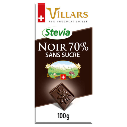 Villars Noir 70% Réduit en Sucre 100g