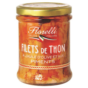 Florelli Filets de Thon à l'Huile d'Olive et aux Piments 140g.