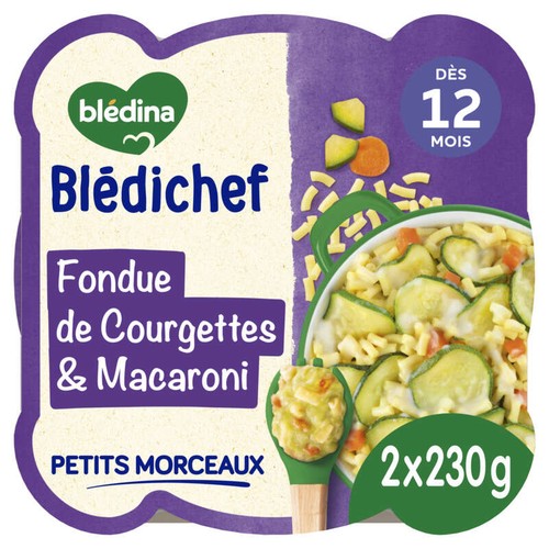 Blédina blédichef fondue de courgette et petits macaroni 2x230g