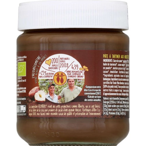 Alter Eco Pâte à Tartiner sans huile de palme Bio 270g