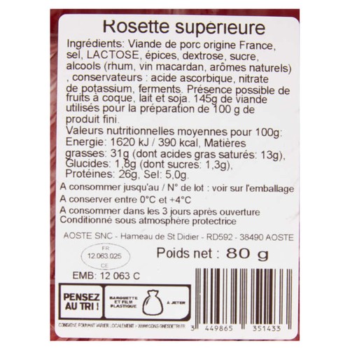 Aoste Dentelle de Rosette 80g