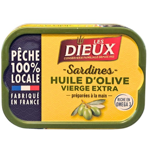Les Dieux 1/6 Sardines à l'huile d'olive vierge extra 115g