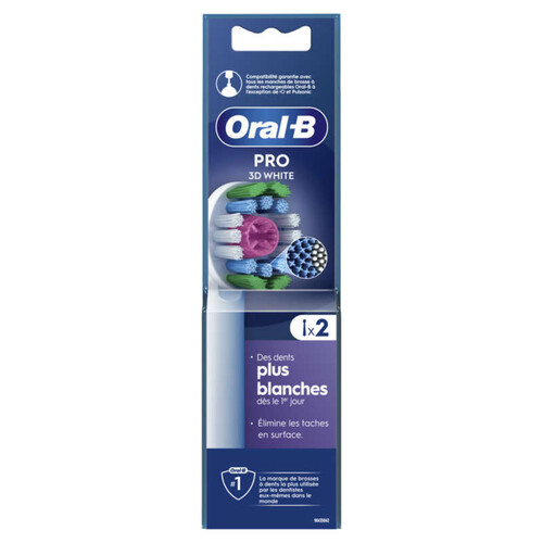 Oral-B Pro 3D White Brossettes Pour Brosse à Dents x 2 Unités