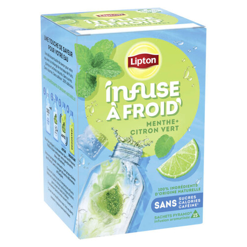 Lipton Infuse à Froid Menthe & Citron Vert x15 Sachets 35g