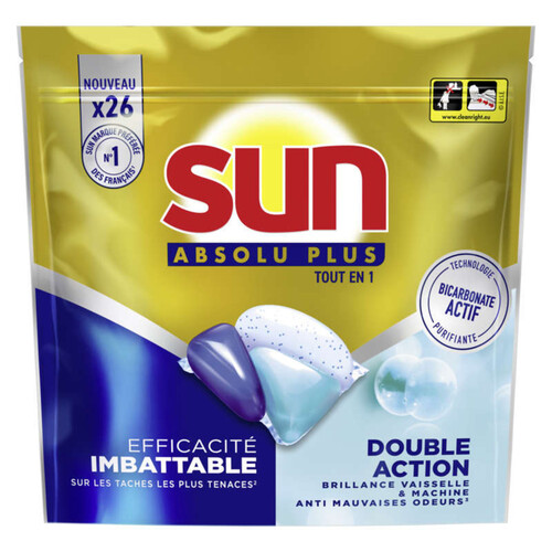 Sun Absolu Plus Capsules Lave-Vaisselle Tout en 1 *26