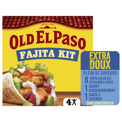 Old El Paso Kit Pour Fajitas Sans Piment Extra Doux 478g
