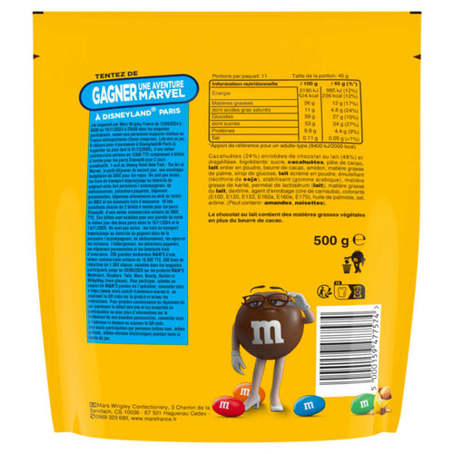 M&M's Cacahuète Enrobée De Chocolat Pochon 500g