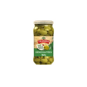 Tramier Olives Vertes Dénoyautées Sans Résidus de Pesticides 160g
