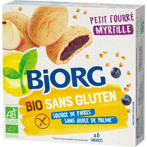 Bjorg Petit Fourré Myrtille Sans Gluten, Bio 180G
