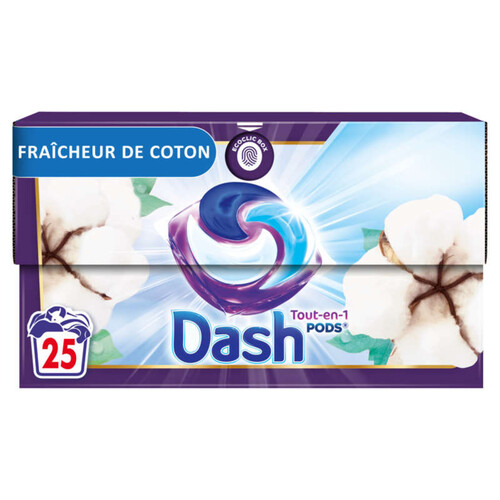 Dash La Sélection Lessive en capsules Pods Fleur de Coton x25 592g