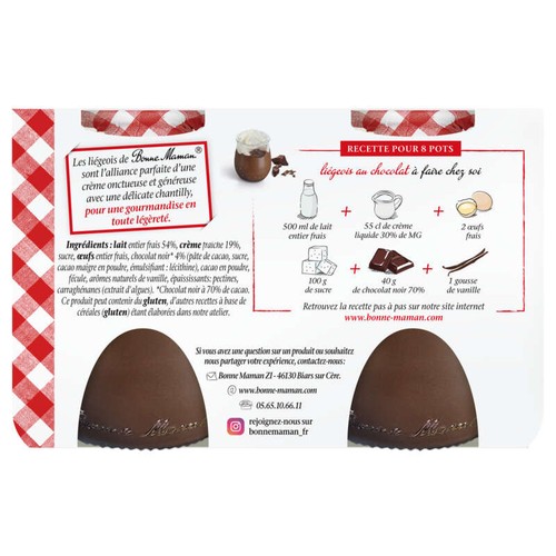 Bonne Maman Liégeois Chocolat 2x105g