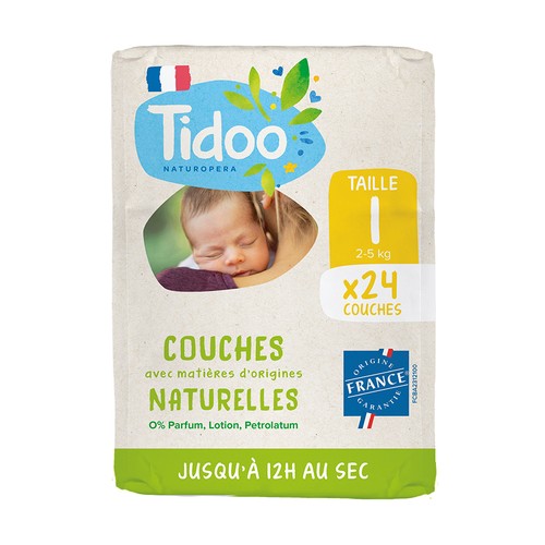 [Par Naturalia] Tidoo Couches avec Matières Naturelles T.1 (2-5kg) x24