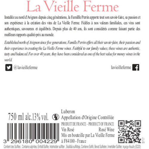 La Vieille Ferme Côtes du Luberon AOP, Rosé 75cl