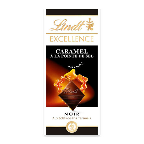Lindt Excellence Tablette Chocolat Noir Caramel À La Pointe De 100 G