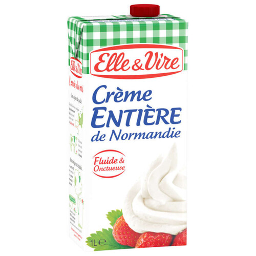 Elle & Vire Crème Entière de Normandie Fluide et Onctueuse 1l