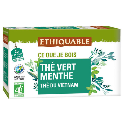 Ethiquable Thé Vert À La Menthe Vietnam Bio 36g