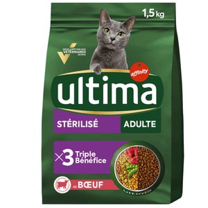 Ultima Croquettes Au Boeuf Pour Chats Stérilisés, Adult 1,5Kg