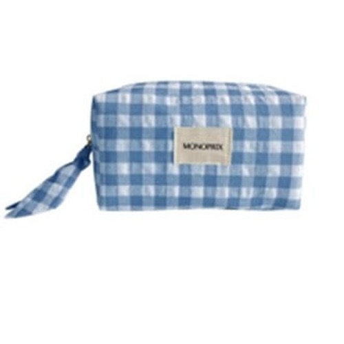 Monoprix Trousse de toilette Gros vichy bleu