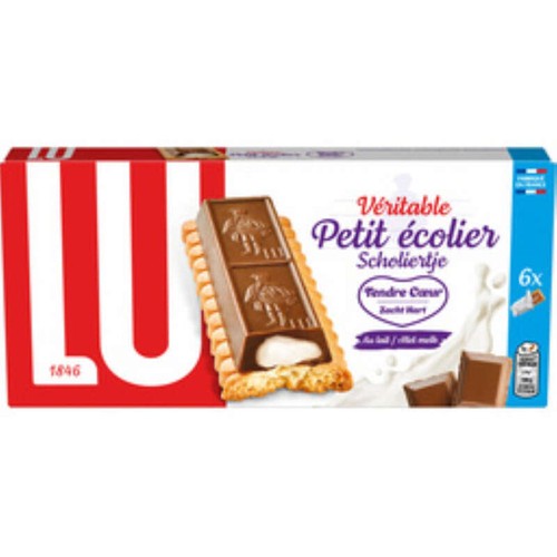Lu Petit Écolier Tendre Cœur Biscuits nappés au Chocolat au lait 120g