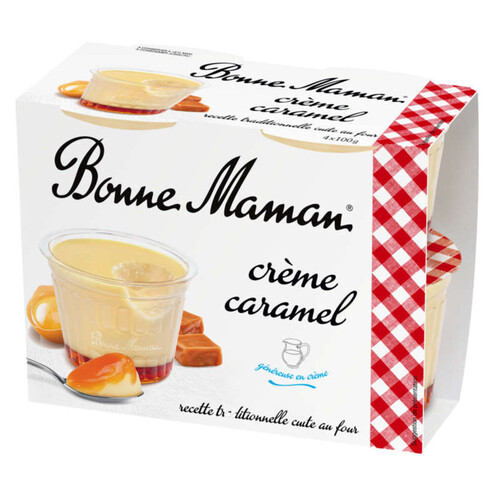 Bonne Maman Crème aux oeufs frais, caramel 4x100g